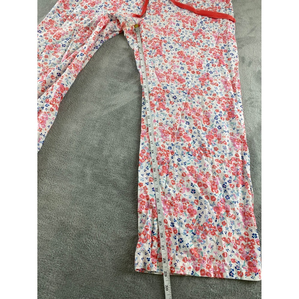 Old Navy Intimates Womens XL Floral Pajama Pants Pink Red White Wide Leg Lounge - Picture 8 of 16